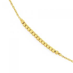 9ct-Gold-27cm-Beaded-Cable-Anklet on sale