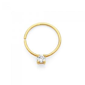 9ct+Gold+Crystal+Nose+Ring