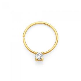 9ct-Gold-Crystal-Nose-Ring on sale