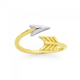 9ct-Gold-Two-Tone-Arrow-Toe-Ring on sale