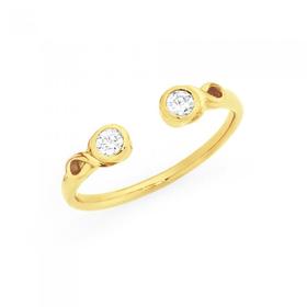 9ct-Gold-CZ-Bezel-Ends-Toe-Ring on sale