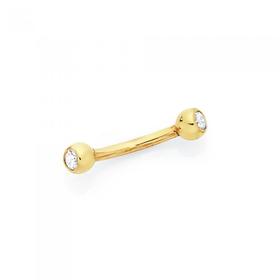 9ct-Gold-Cubic-Zirconia-Eyebrow-Barbell on sale