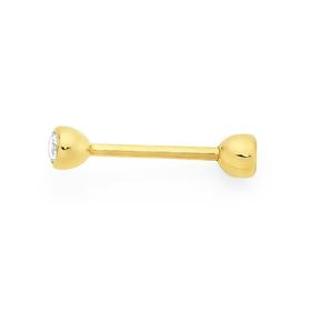 9ct-Gold-CZ-Tongue-Barbell on sale