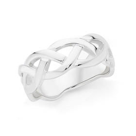 Silver-Intertwined-Ring on sale