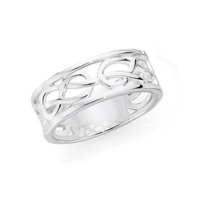 Silver-Intertwined-Infinity-Ring on sale