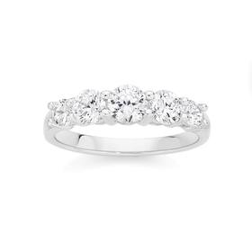 Silver+CZ+Graduating+Eternity+Ring