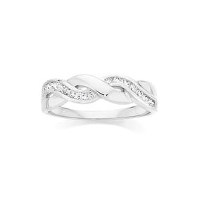 Silver-CZ-Plain-Plait-Ring on sale