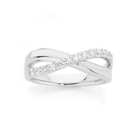 Silver+CZ+Crossover+Ring