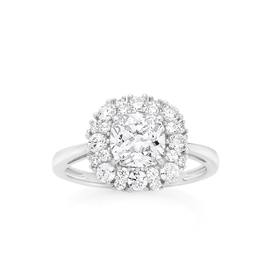 Silver-Cushion-CZ-Cluster-Ring on sale