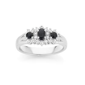 Silver+Round+%26amp%3B+Oval+Black+Sapphire+%26amp%3B+CZ+Ring