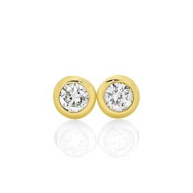 9ct+Gold+Diamond+Studs