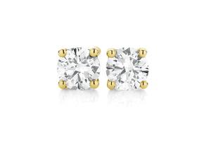 9ct-Yellow-Gold-Diamond-Stud-Earrings on sale