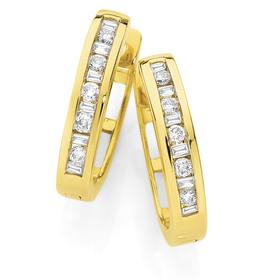 9ct-Gold-Diamond-Hoop-Earrings on sale