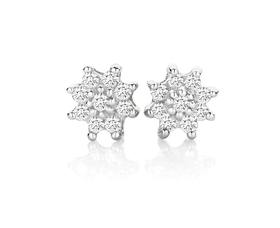 9ct-Gold-Diamond-Cluster-Stud-Earrings on sale