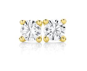 9ct+Gold+Diamond+Studs