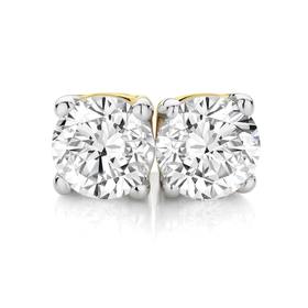 9ct+Gold+Diamond+Stud+Earrings