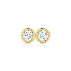 9ct+Gold+Diamond+Stud+Earrings