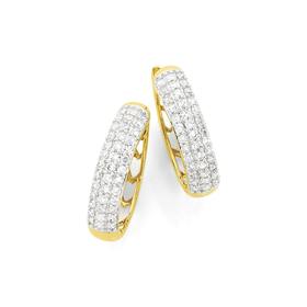9ct-Gold-Diamond-Huggies on sale