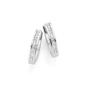 9ct-White-Gold-Diamond-Hoop-Earrings on sale