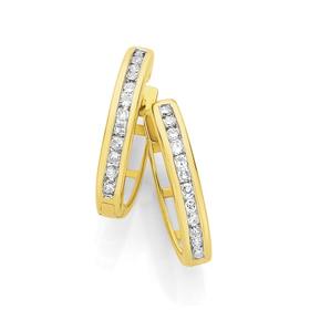 9ct-Gold-Diamond-Hoop-Earrings on sale