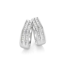 9ct-White-Gold-Diamond-Double-Row-Huggies on sale