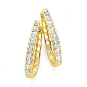 9ct+Gold+Diamond+Huggie+Earrings