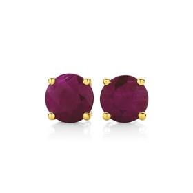 9ct-Gold-Natural-Ruby-5mm-Stud-Earrings on sale