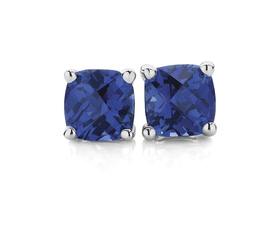 9ct-White-Gold-Created-Sapphire-Studs on sale