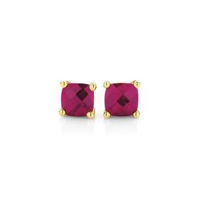 9ct-Gold-Created-Ruby-Studs on sale