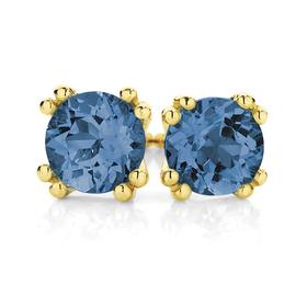 9ct+Gold+London+Blue+Topaz+Studs