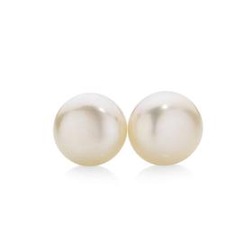 9ct+Gold+Cultured+Fresh+Water+Pearl+Stud+Earrings