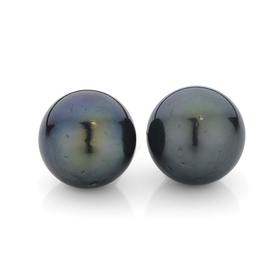 9ct+Gold+Cultured+Tahitian+Pearl+Stud+Earrings