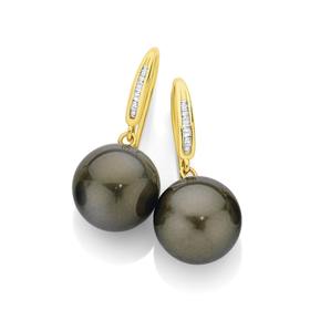 9ct-Gold-Tahitian-Pearl-Diamond-Drop-Earrings on sale