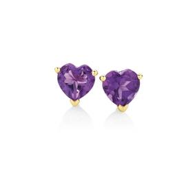 9ct-Gold-Amethyst-Studs on sale