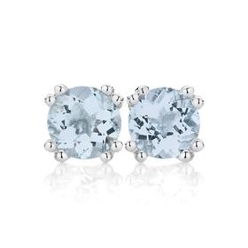 9ct-White-Gold-Aquamarine-Studs on sale