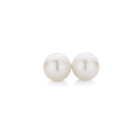 Silver-8x85MM-Button-Cultured-Fresh-Water-Pearl-Studs on sale