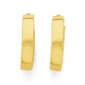 9ct-Gold-4x15mm-Polished-Hoop-Earrings on sale