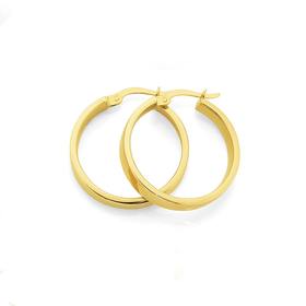 9ct+Gold+20mm+Hoop+Earrings