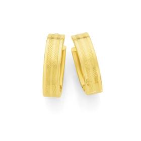 9ct-Gold-15mm-Herringbone-Hoop-Earrings on sale