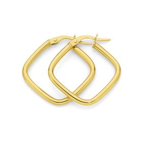 9ct+Gold+20mm+Kite+Hoop+Earrings