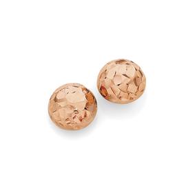 9ct-Rose-Gold-6mm-Half-Dome-Stud-Earrings on sale