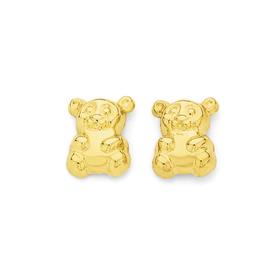 9ct+Gold+Teddy+Stud+Earrings