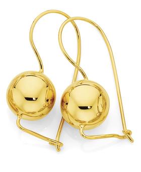 9ct+Gold+Euroball+Earrings