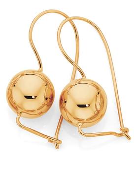 9ct+Rose+Gold+Euroball+Earrings