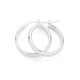 Silver+20mm+Half+Round+Hoop+Earrings