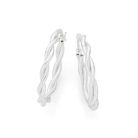 Silver-20mm-Twist-Hoop-Earrings on sale