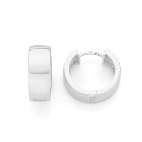 Silver+8mm+Wide+Huggie+Earrings