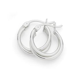 Silver-12mm-Entwined-hoop-Earrings on sale