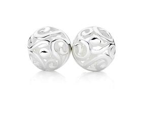 Silver+10mm+Filigree+Ball+Studs