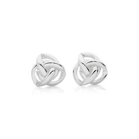 Silver+Knot+Stud+Earrings